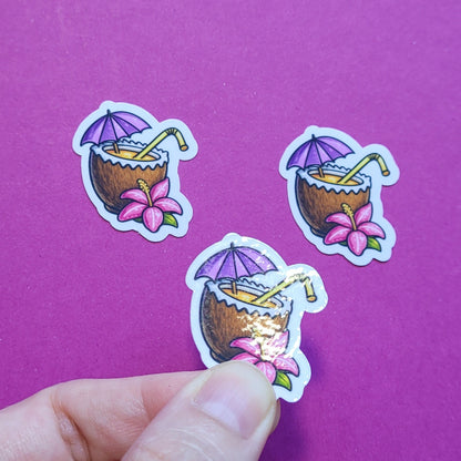 Sticker „Kokosdrink“ - Tropisches Sommerfeeling zum Aufkleben 🥥☀️📚✨