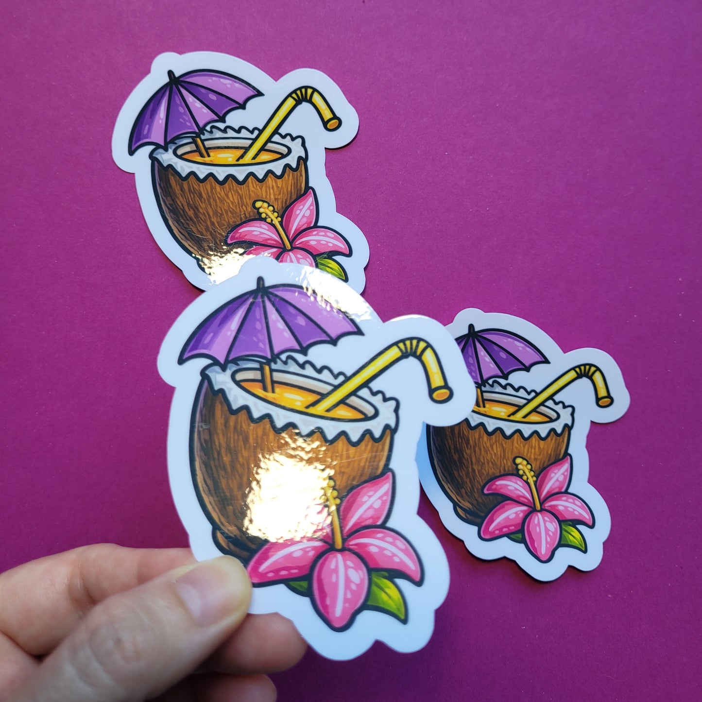 Sticker „Kokosdrink“ - Tropisches Sommerfeeling zum Aufkleben 🥥☀️📚✨