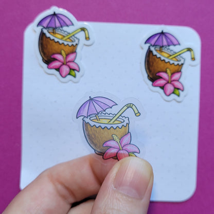 Sticker „Kokosdrink“ - Tropisches Sommerfeeling zum Aufkleben 🥥☀️📚✨