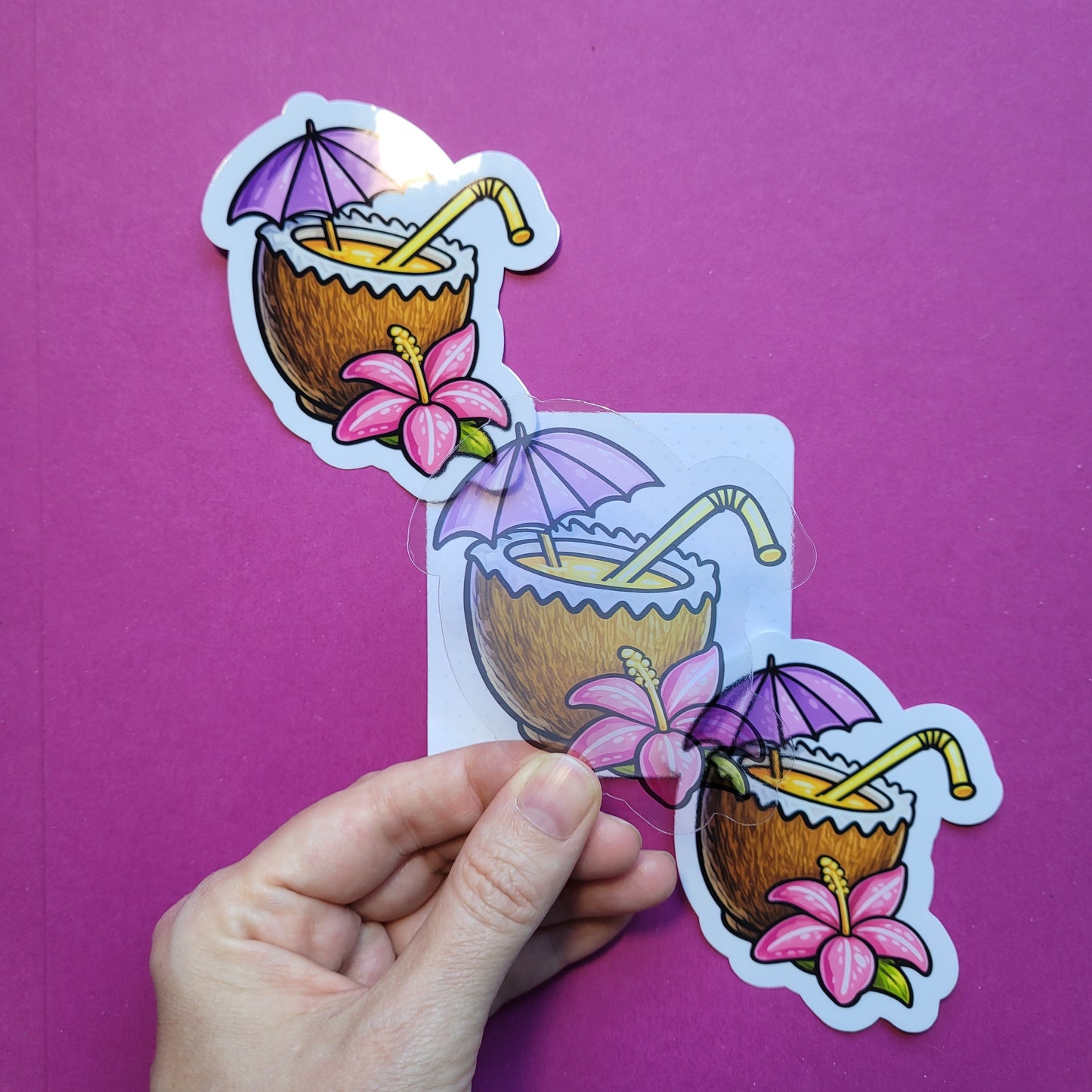 Sticker „Kokosdrink“ - Tropisches Sommerfeeling zum Aufkleben 🥥☀️📚✨