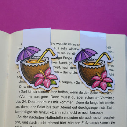 Magnet-Lesezeichen „Kokosdrink“ - Erfrischende Lesepausen mit Summer Feeling 🥥📚☀️✨