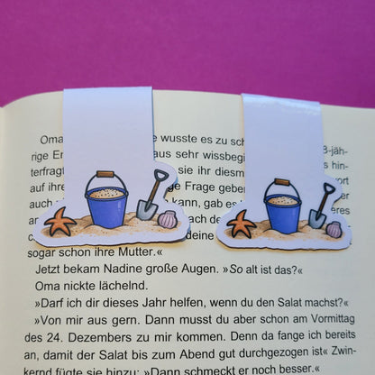 Magnet-Lesezeichen „Buddelzeug“ - Sommerabenteuer zwischen den Buchseiten 🪣🏖️📚☀️✨