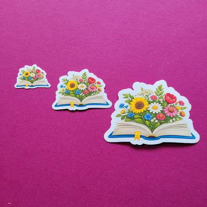 Sticker „Lesegarten - Sommerblüte“ - Lass deine Bücherliebe aufblühen 🌼📖☀️✨