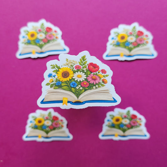 Sticker „Lesegarten - Sommerblüte“ - Lass deine Bücherliebe aufblühen 🌼📖☀️✨
