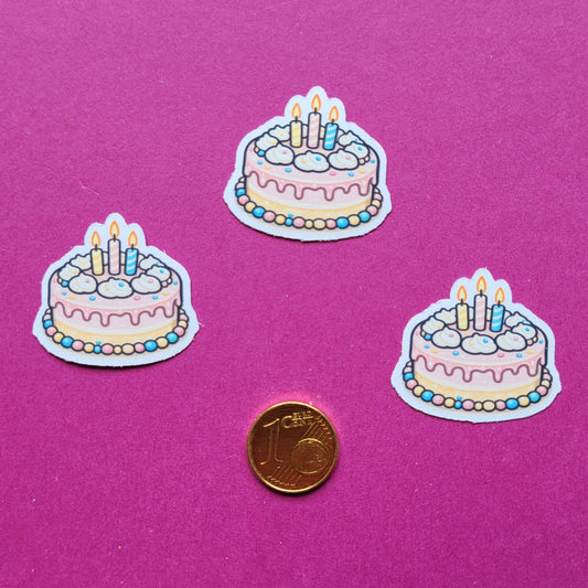 Sticker „Geburtstagstorte“ - Drei Jahre Bücherliebe zum Aufkleben 🎂📚🎉✨