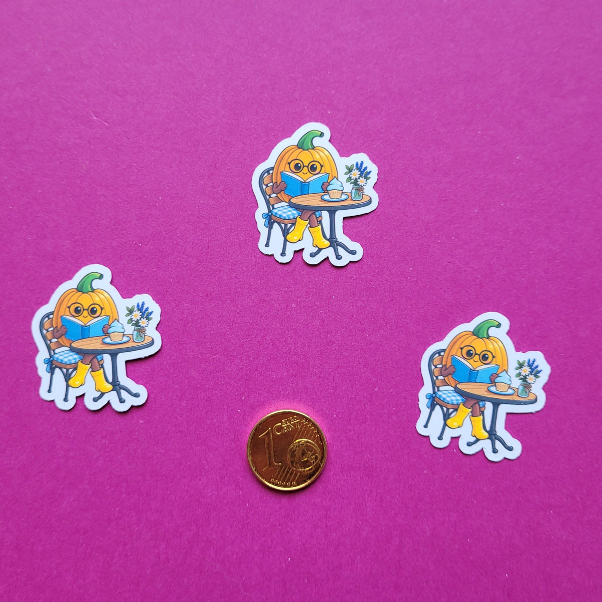 Sticker Kürby im Lesecafé Mini 3er-Set matt