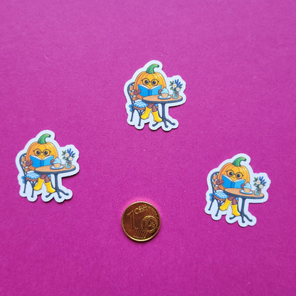 Sticker Kürby im Lesecafé Mini 3er-Set matt