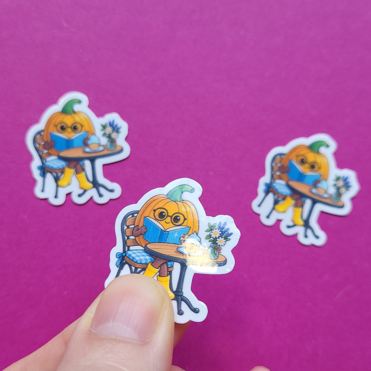 Sticker Kürby im Lesecafé Mini 3er-Set glänzend