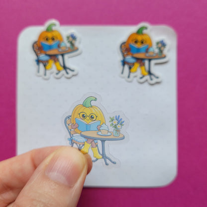 Sticker Kürby im Lesecafé Mini 3er-Set transparent