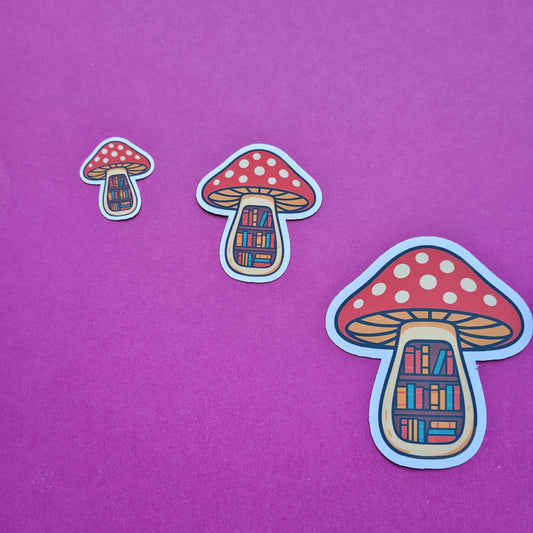 Sticker Fliegenpilz-Bücherregal