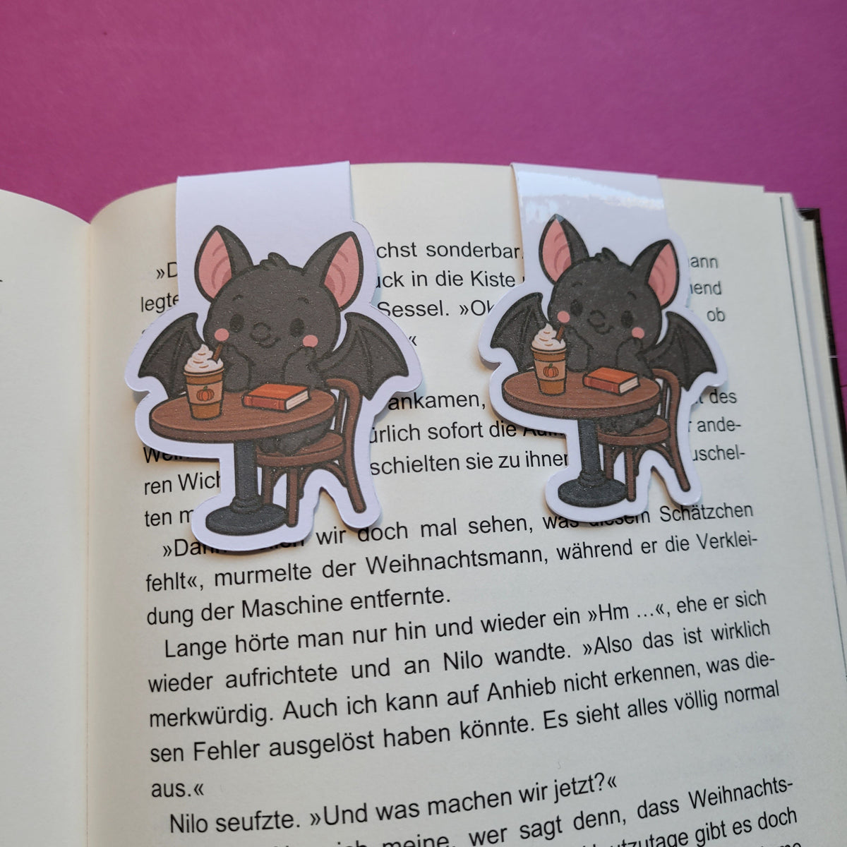 Magnet-Lesezeichen Batty im Lesecafé