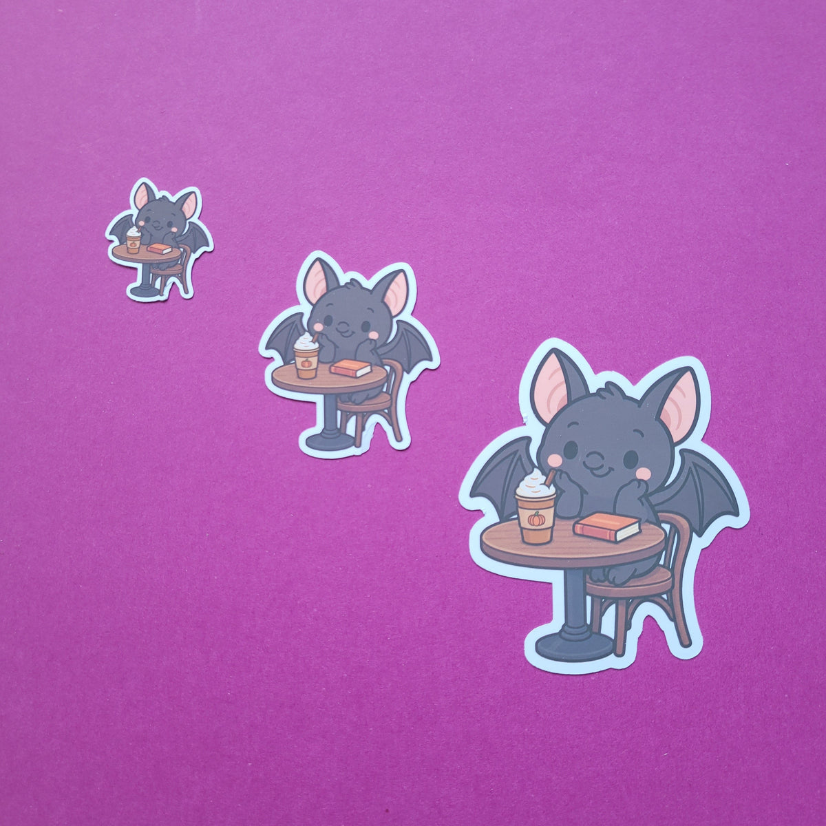 Sticker Batty im Lesecafé