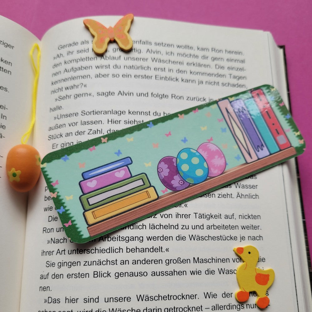 Standard-Lesezeichen „Osterbuchregal“ 📚🥚