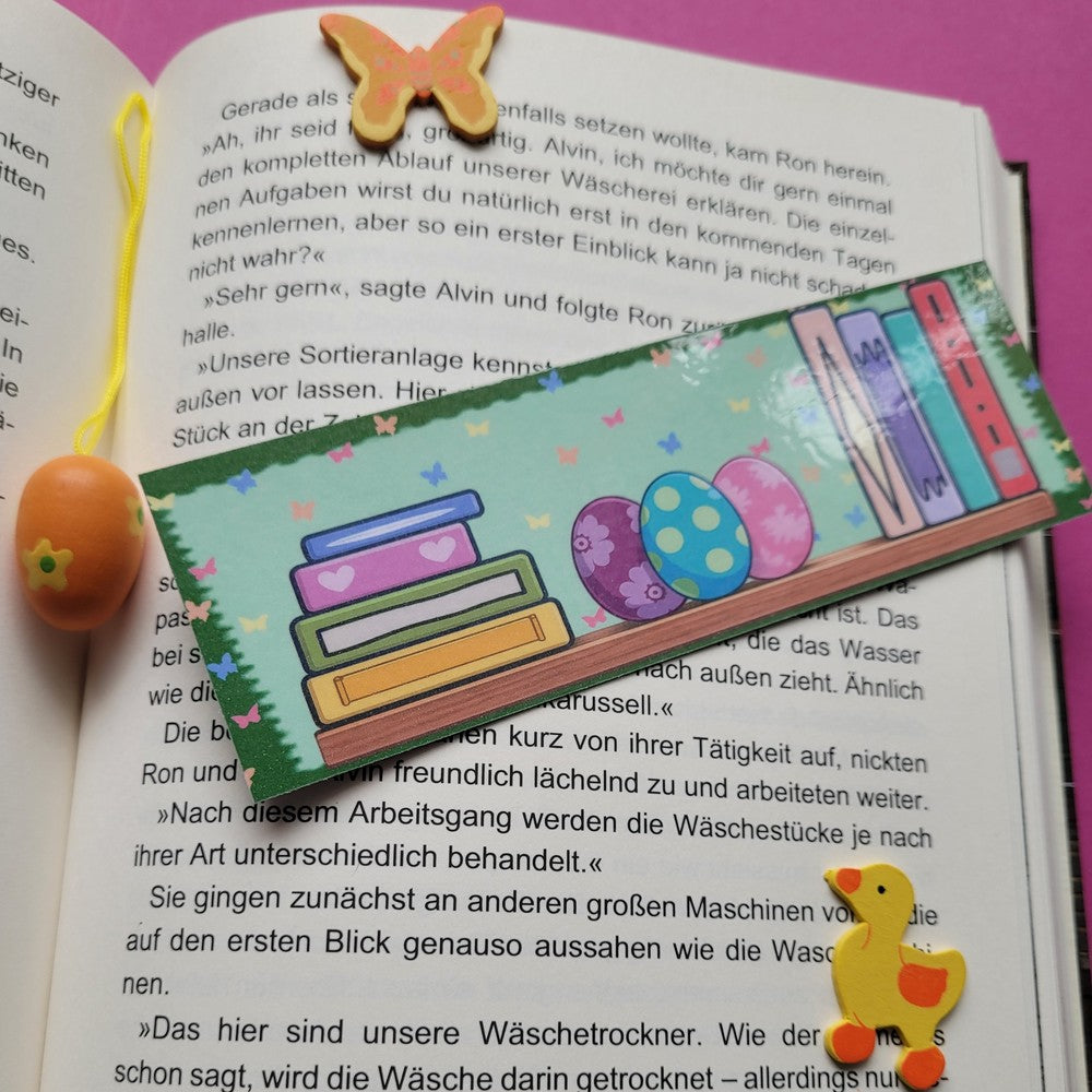 Standard-Lesezeichen „Osterbuchregal“ 📚🥚