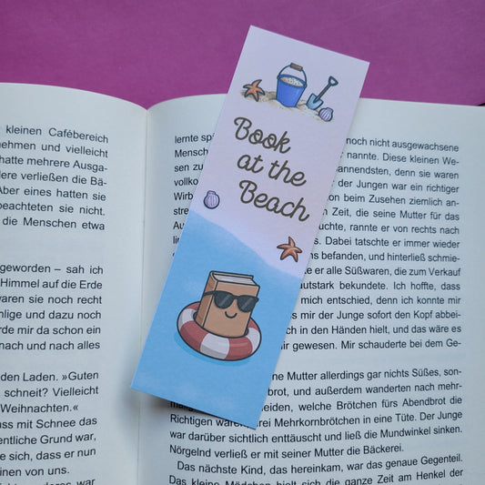 Standard-Lesezeichen „Book at the Beach“ - Sommer, Strand und jede Menge Bücherliebe 🏖️📚☀️✨