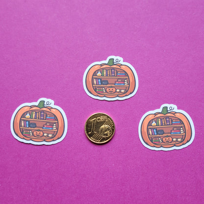 Sticker Kürbis-Bücherregal Mini matt