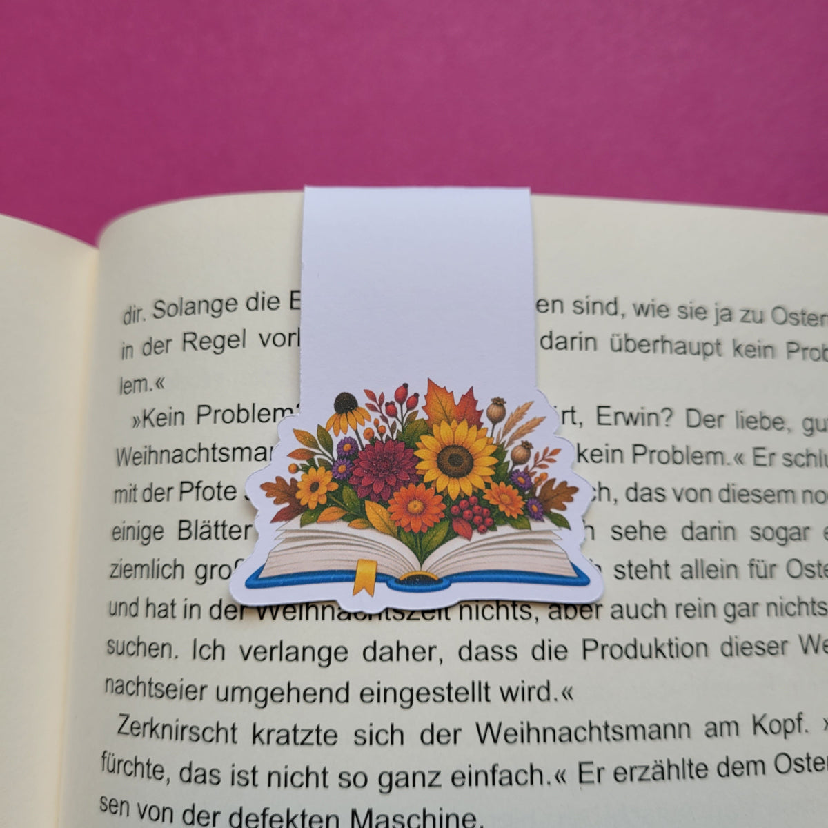Magnet-Lesezeichen „Lesegarten - Spätblüte“ - Herbstliche Blütenpracht zwischen den Seiten 🌼📖🍂