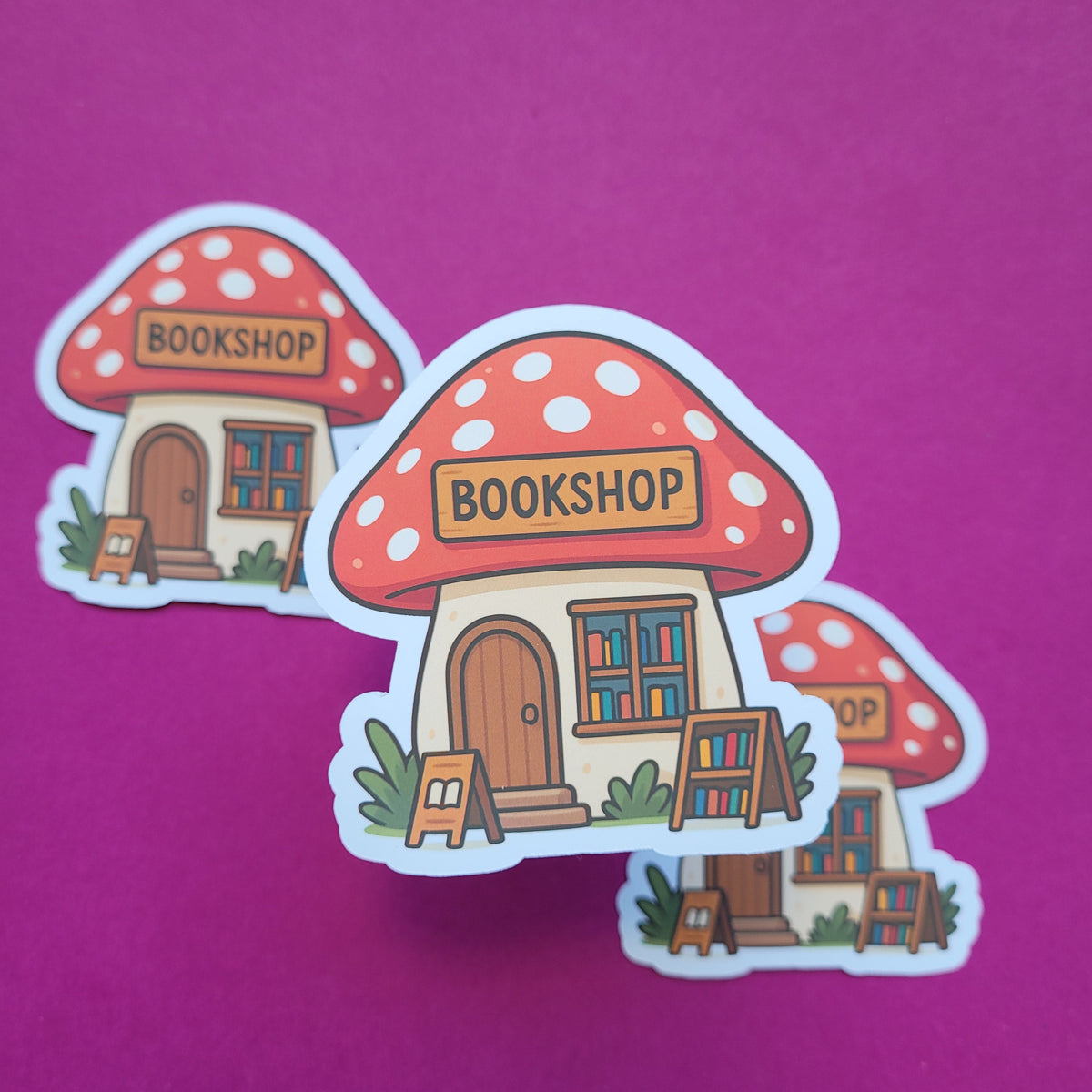 Sticker Buchhandlung Fliegenpiiz groß matt