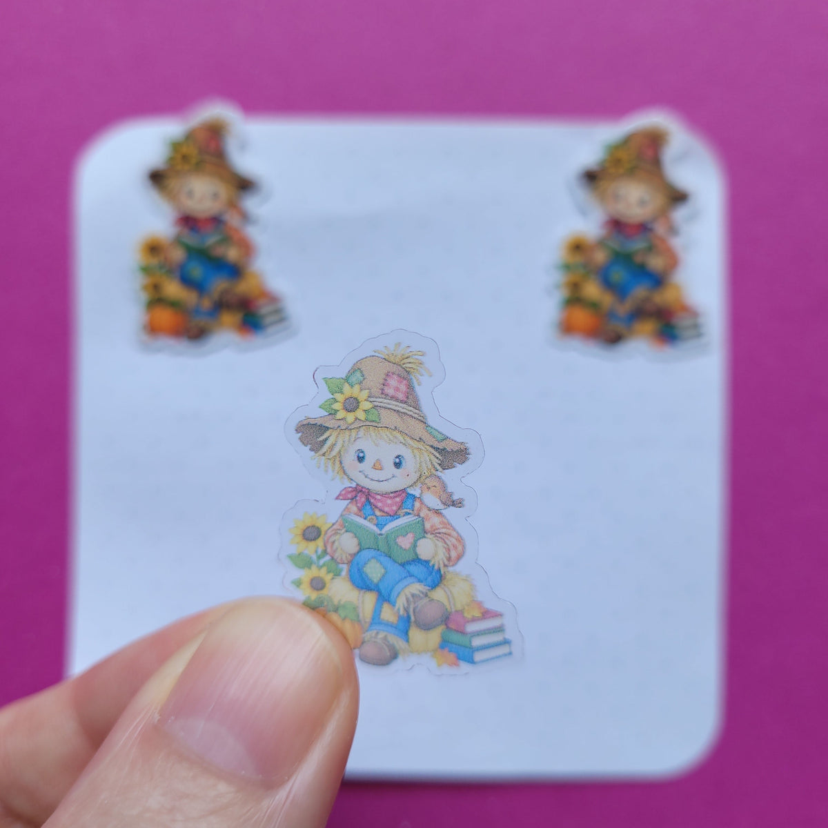 Sticker lesende Vogelscheuche Mini 3er-Set transparent