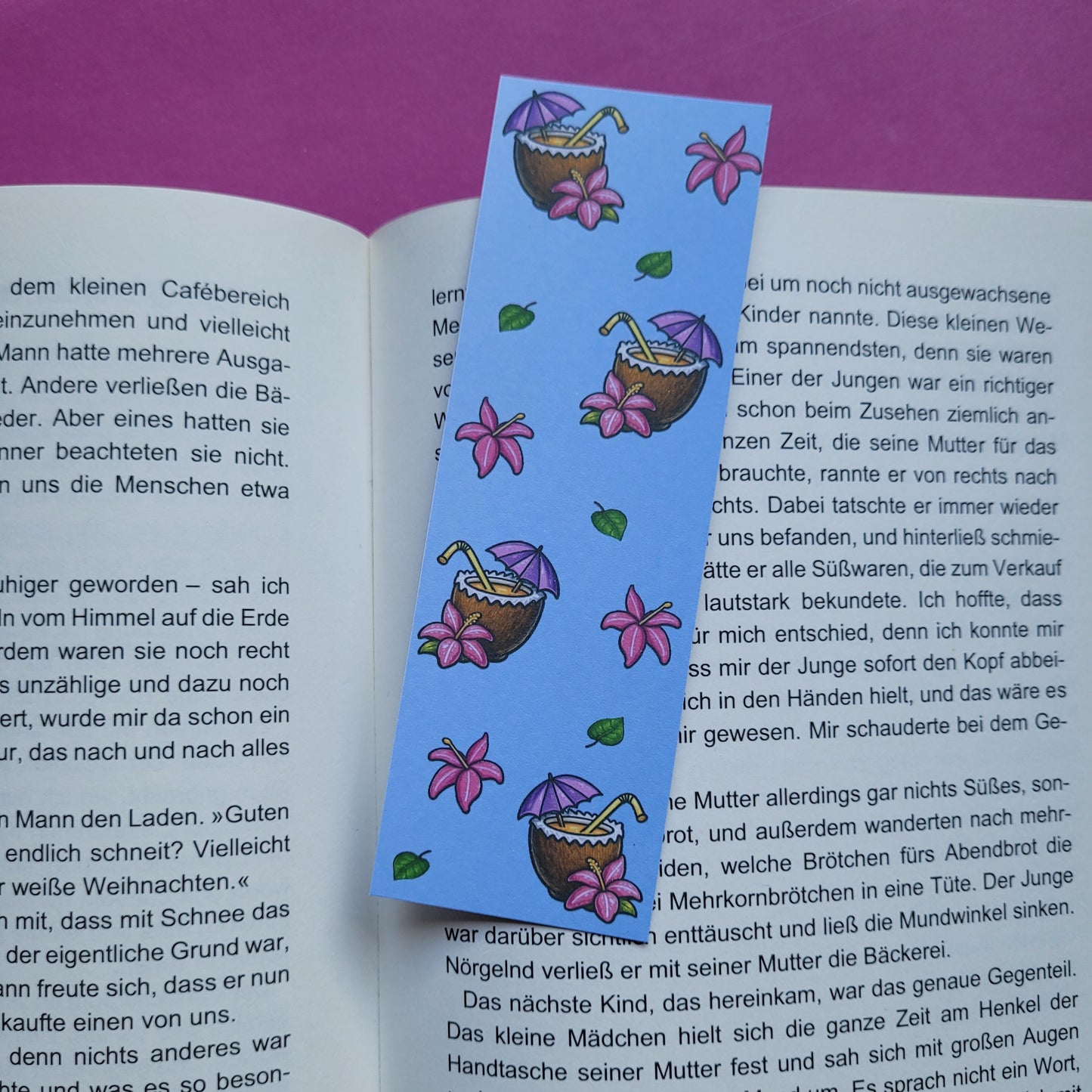 Standard-Lesezeichen „Kokosdrink“ - Sommerliche Lesefreude für dein Lieblingsbuch 🥥📚☀️✨
