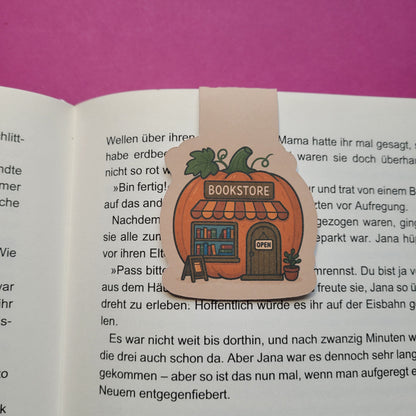 Magnet-Lesezeichen Buchhandlung Kürbis matt