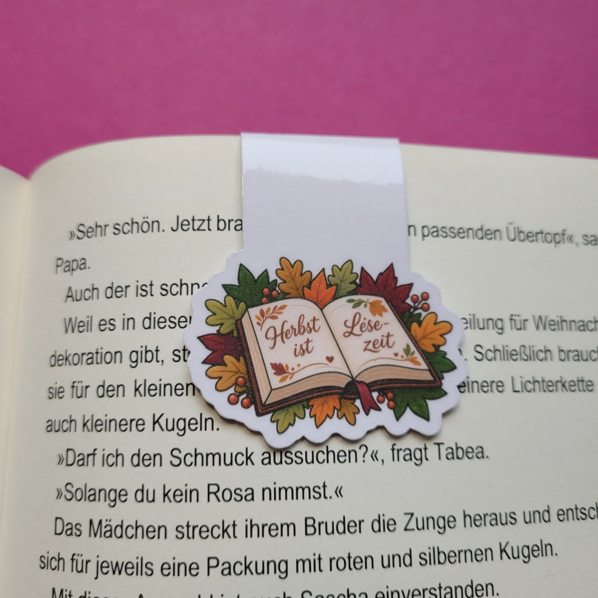 Magnet-Lesezeichen "Herbst ist Lesezeit"
