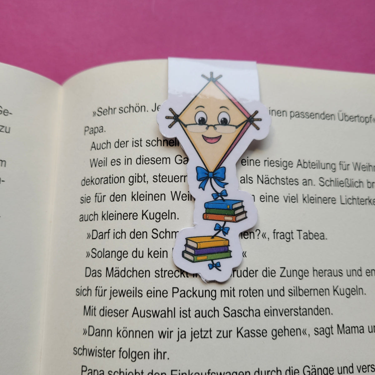 Magnet-Lesezeichen „Bücherdrachen“ 🐉📚🎏