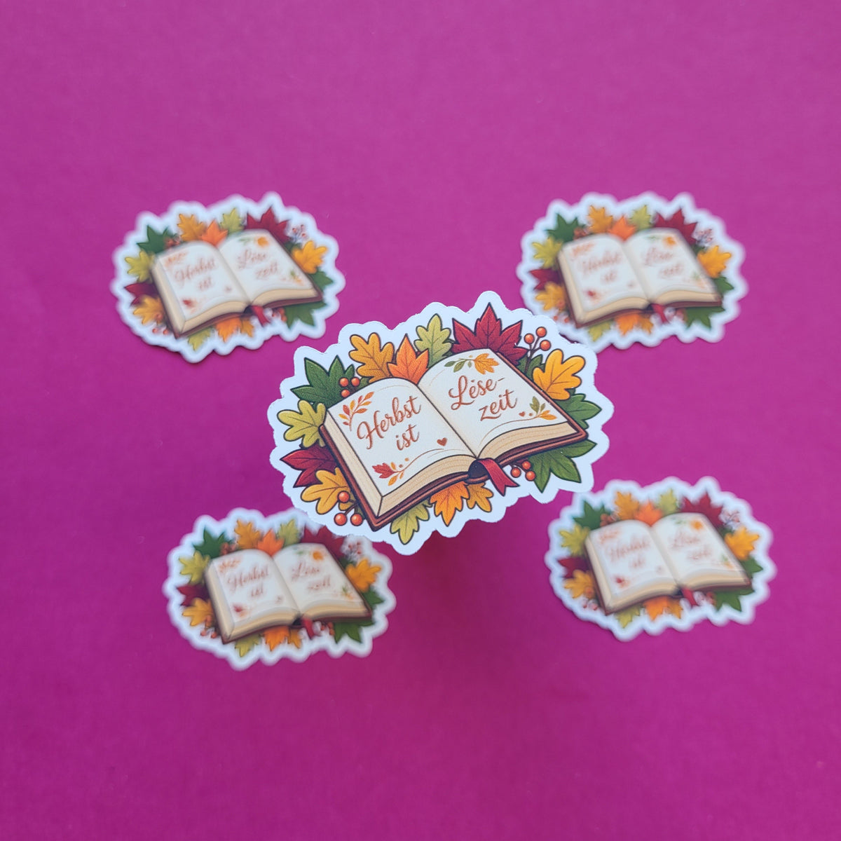 Sticker Herbst ist Lesezeit klein matt