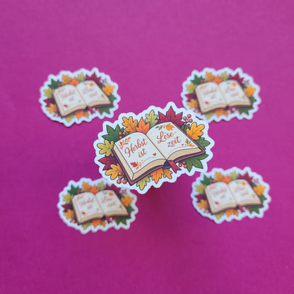 Sticker Herbst ist Lesezeit klein matt