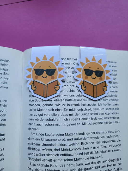 Magnet-Lesezeichen „Sunny, die lesende Sonne“ - Sonnige Lesestunden voller Sommerfeeling ☀️📚🌻✨
