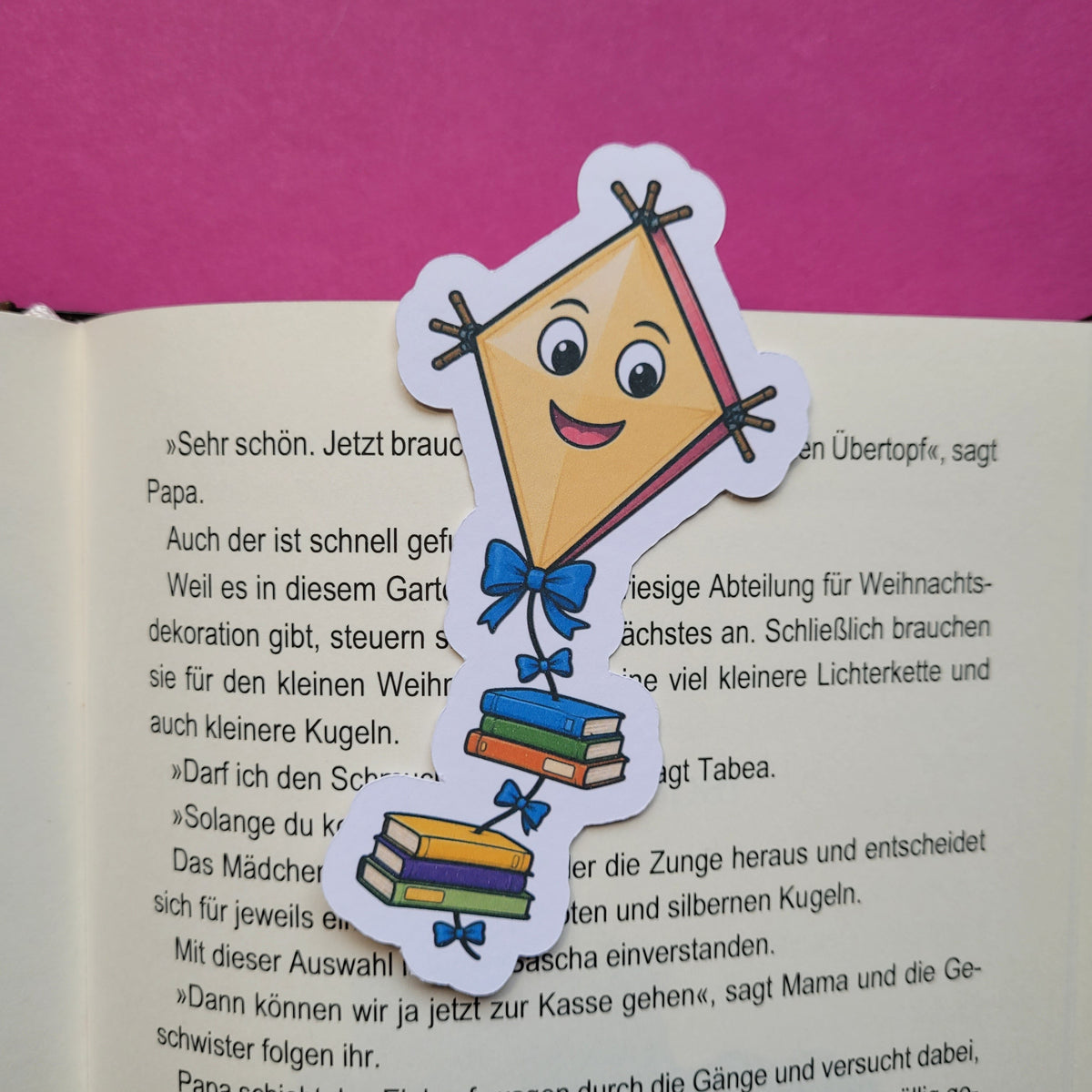 Form-Lesezeichen „Bücherdrachen“ 🐉📚🎏