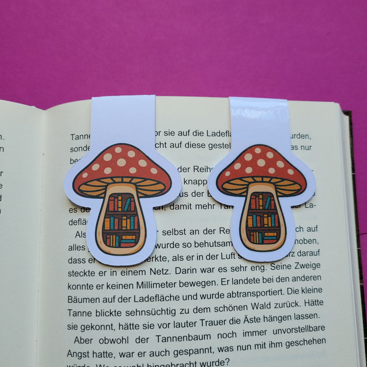 Magnet-Lesezeichen Fliegenpilz-Bücherregal