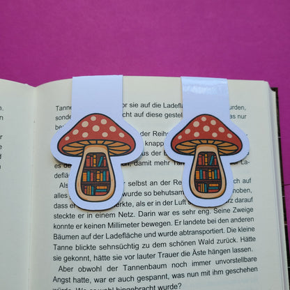Magnet-Lesezeichen Fliegenpilz-Bücherregal