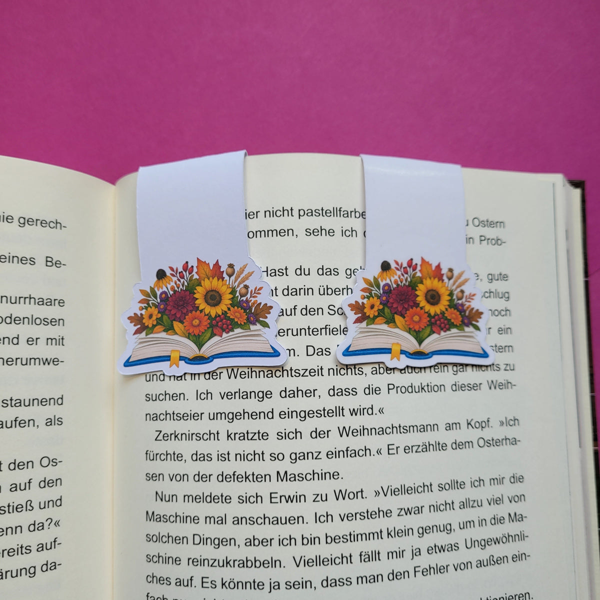 Magnet-Lesezeichen „Lesegarten - Spätblüte“ - Herbstliche Blütenpracht zwischen den Seiten 🌼📖🍂