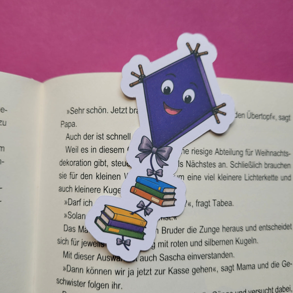 Form-Lesezeichen „Bücherdrachen“ 🐉📚🎏