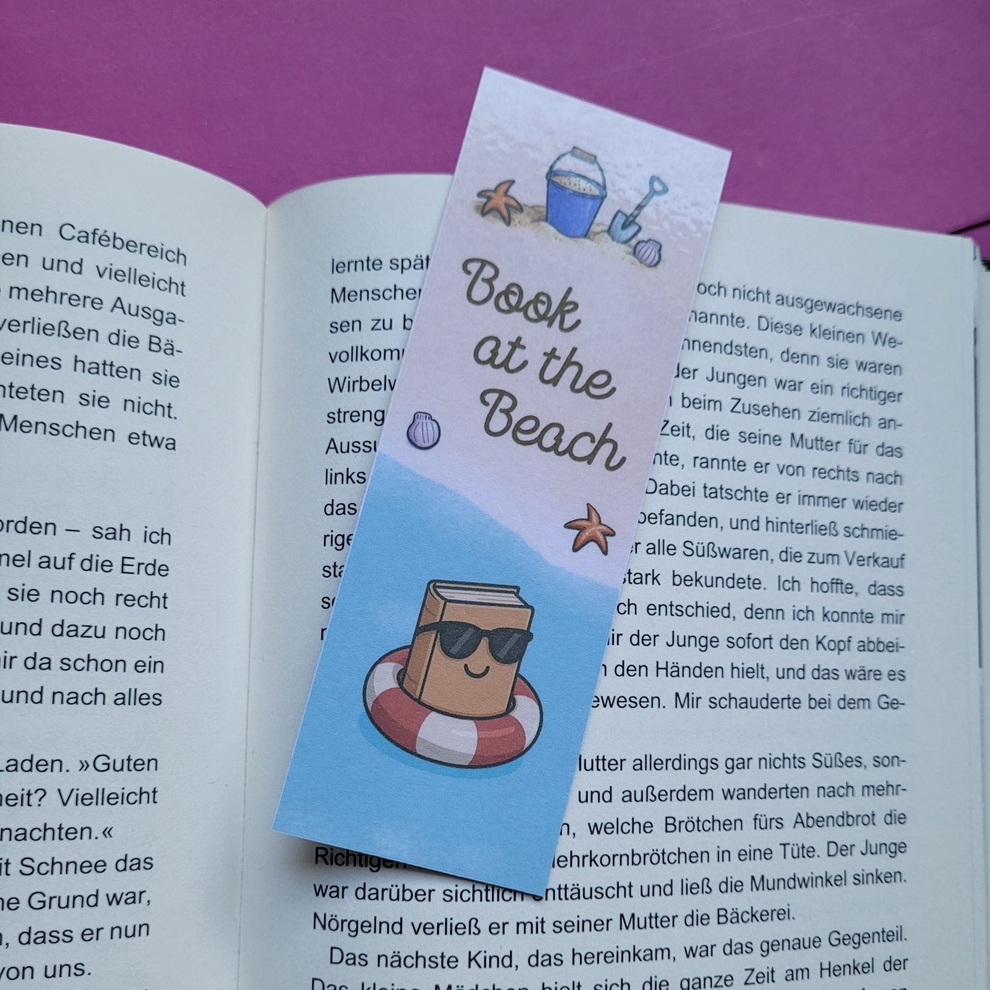 Standard-Lesezeichen „Book at the Beach“ - Sommer, Strand und jede Menge Bücherliebe 🏖️📚☀️✨