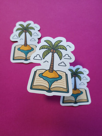 Sticker „Leseinsel“ - Dein Bücherurlaub zum Aufkleben 🏝️📚☀️✨