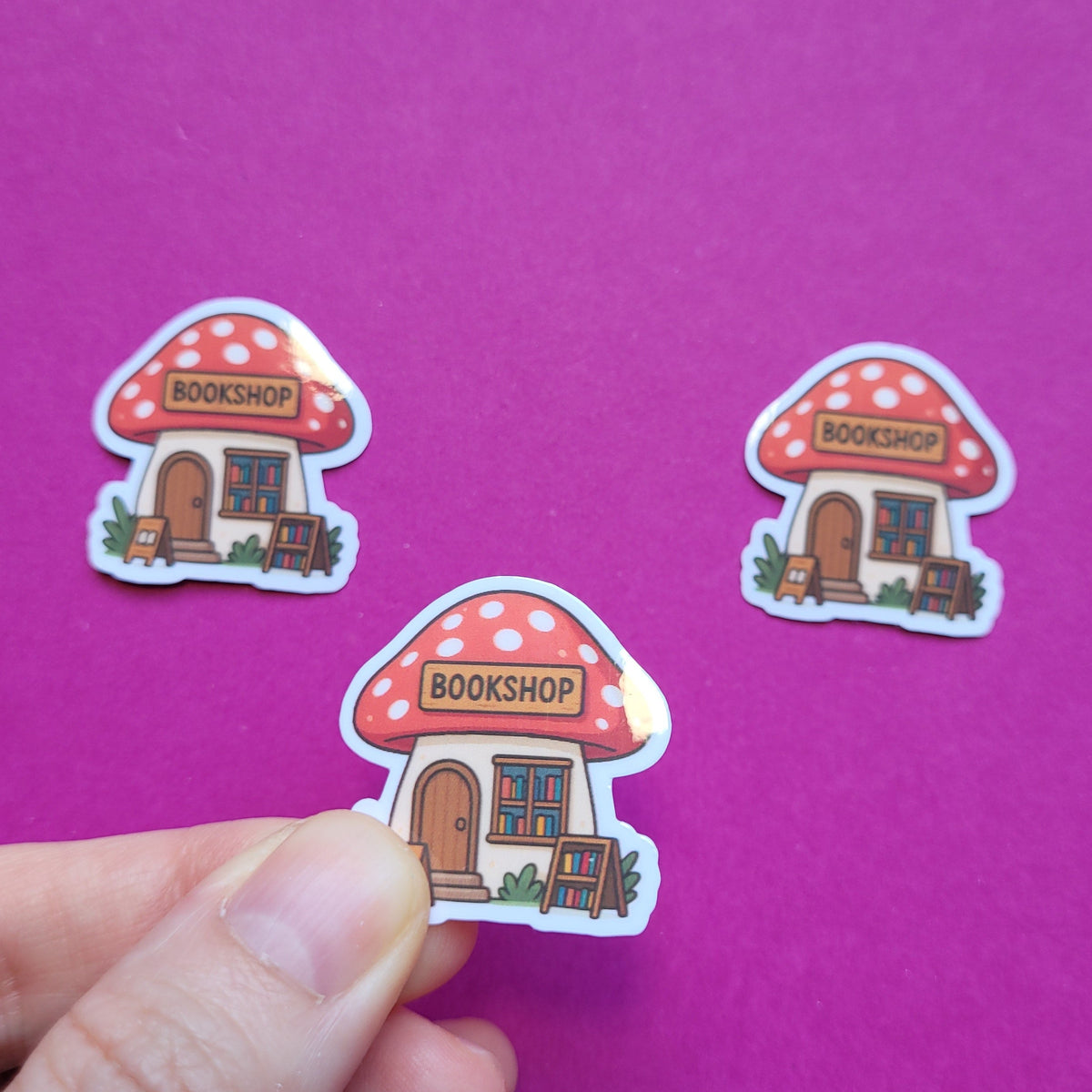 Sticker Buchhandlung Fliegenpiiz Mini 3er-Set glänzend