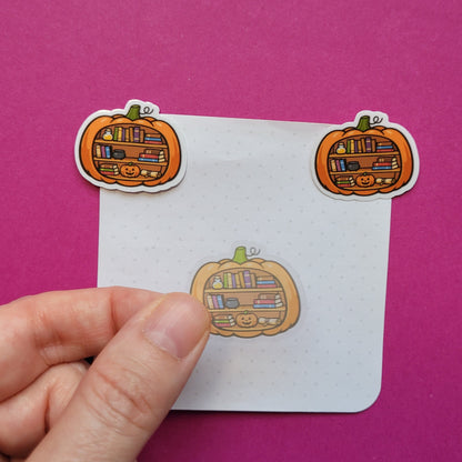 Sticker Kürbis-Bücherregal Mini transparent