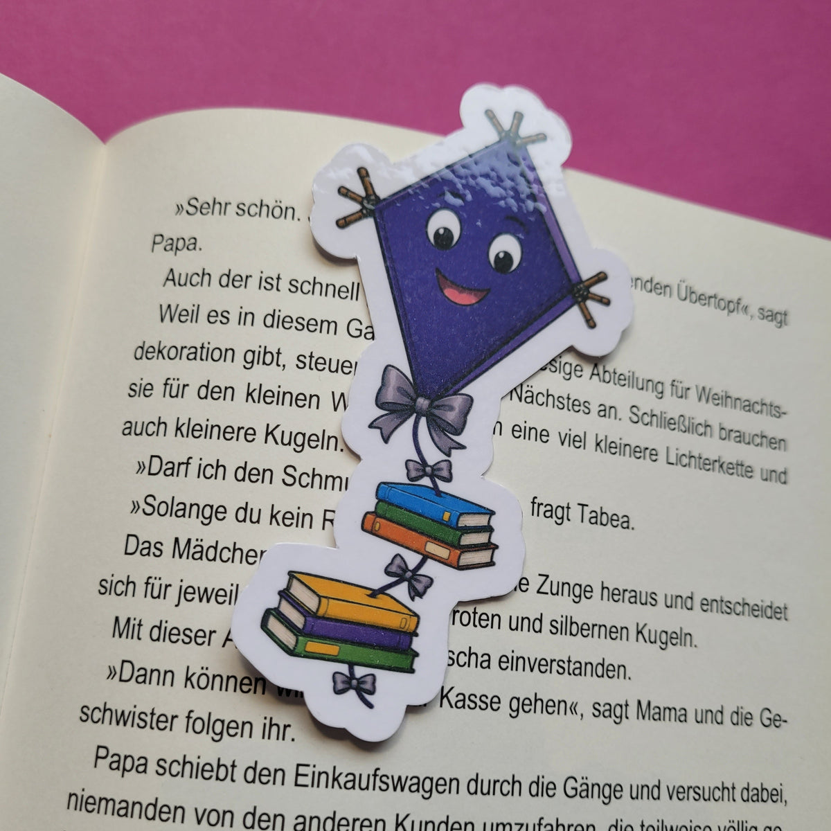 Form-Lesezeichen „Bücherdrachen“ 🐉📚🎏