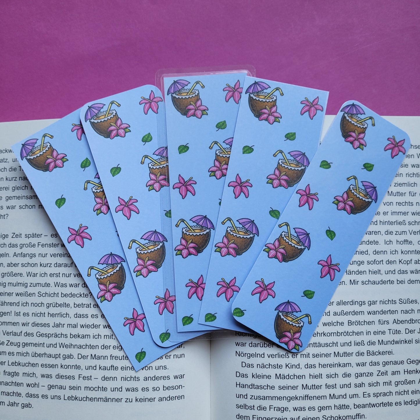 Standard-Lesezeichen „Kokosdrink“ - Sommerliche Lesefreude für dein Lieblingsbuch 🥥📚☀️✨