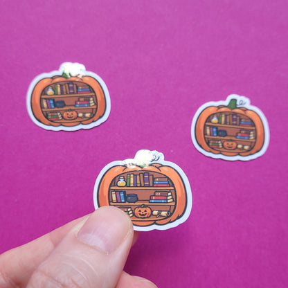 Sticker Kürbis-Bücherregal Mini glänzend