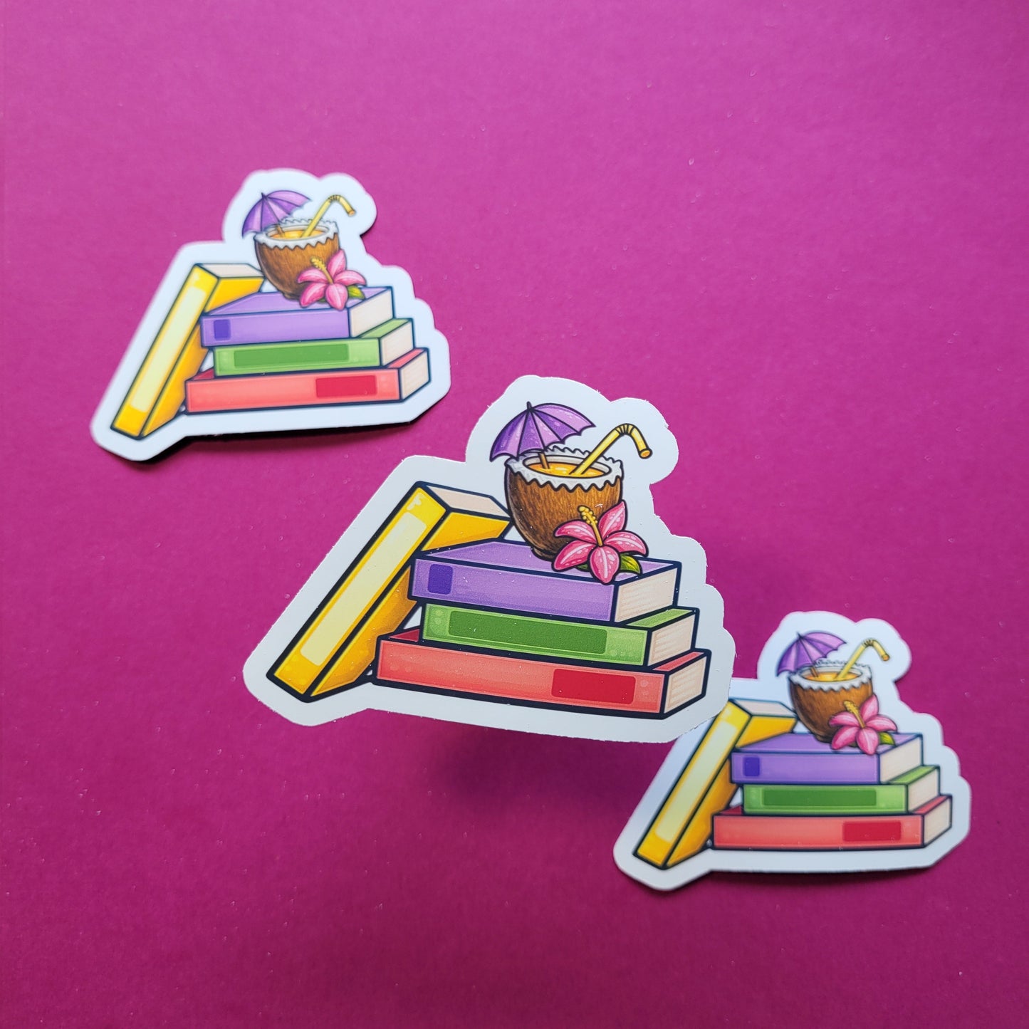 Sticker „Sommerbücher“ - Urlaubsfeeling für deine Lieblingsgegenstände 📚🥥☀️✨