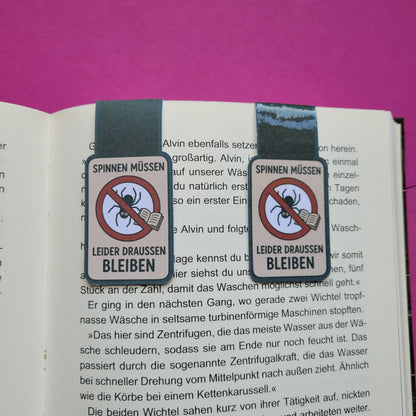 Magnet-Lesezeichen „Spinnen müssen leider draußen bleiben“