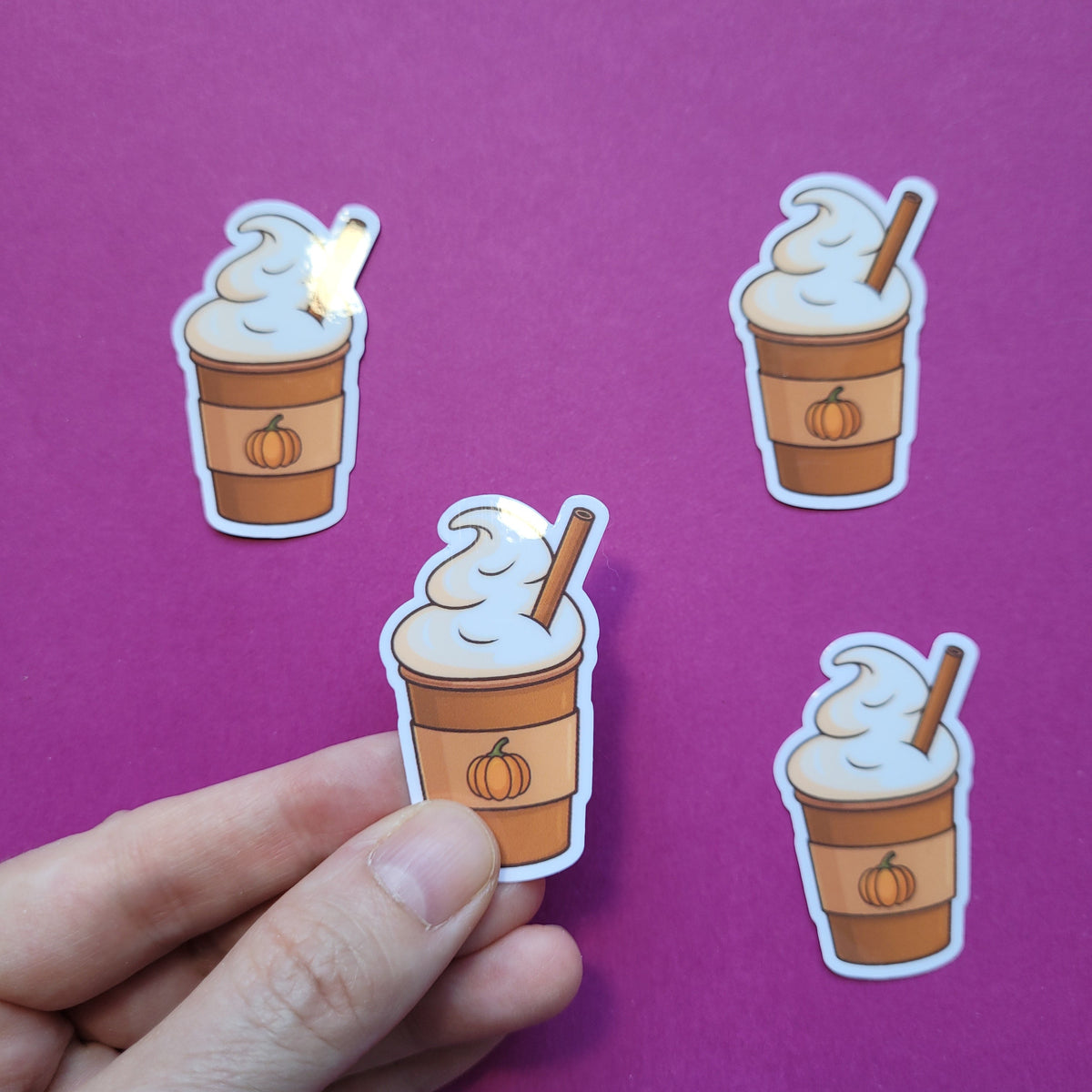 Sticker Pumpkin Spice Latte klein glänzend