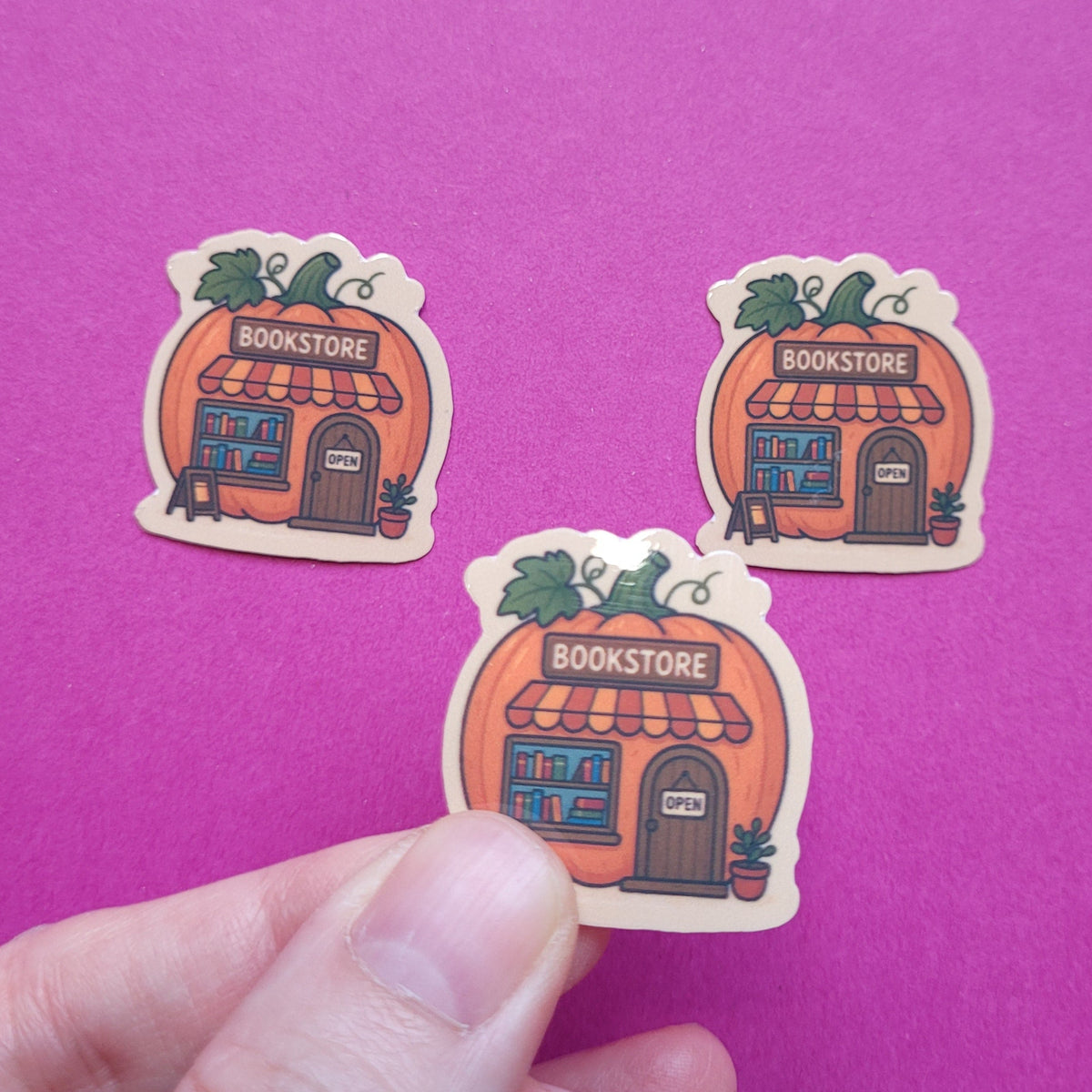 Sticker Buchhandlung Kürbis Mini glänzend