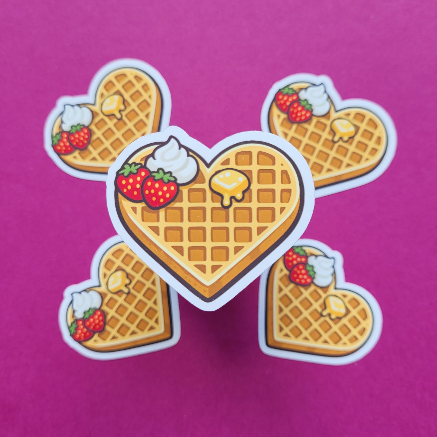 Sticker „Sommerwaffel“ - Süße Sommerstimmung zum Aufkleben 🧇🍓📚☀️✨