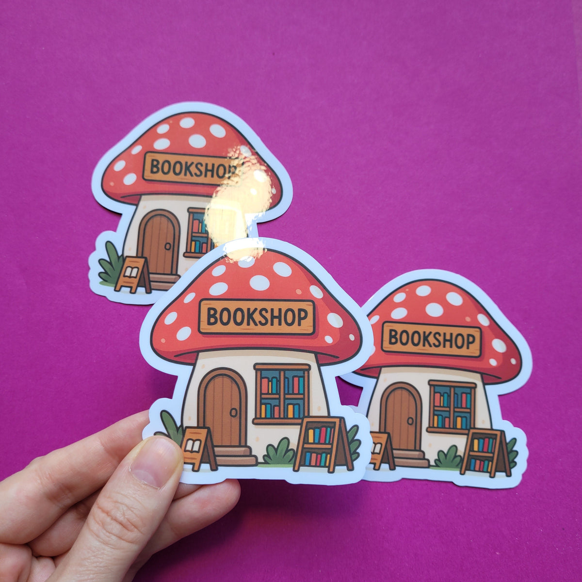 Sticker Buchhandlung Fliegenpiiz groß glänzend