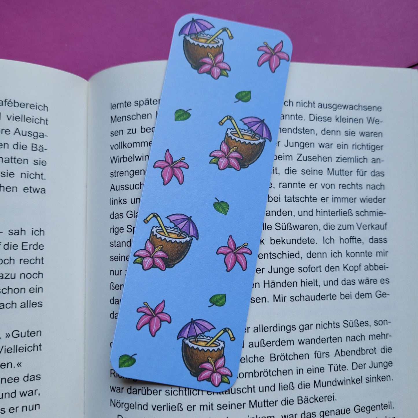 Standard-Lesezeichen „Kokosdrink“ - Sommerliche Lesefreude für dein Lieblingsbuch 🥥📚☀️✨