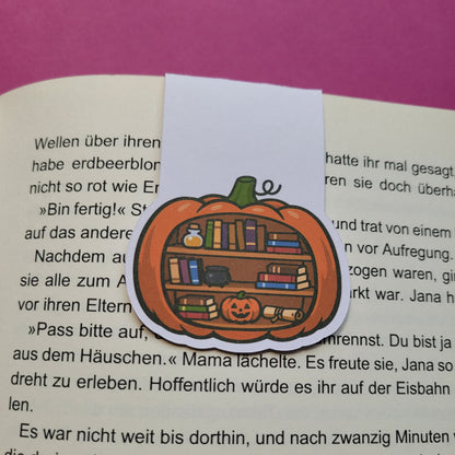 Magnet-Lesezeichen Kürbis-Bücherregal matt